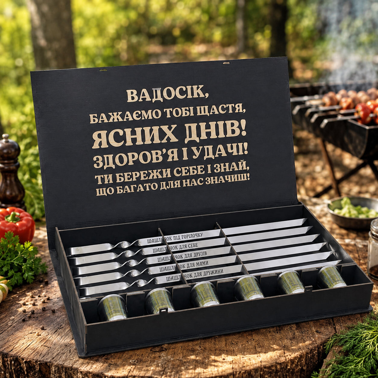 Коробка подарункова для шампурів (6 шт)