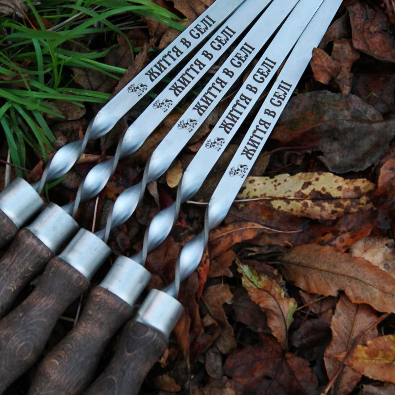 Шампури з дерев'яною ручкою із гравіюванням (6 шт)